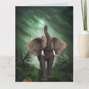 TARJETA DE CUMPLEAÑOS DE ARTE ELEFANTE