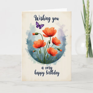 Tarjeta de cumpleaños de arte en acuarela