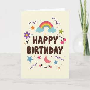 Tarjeta de cumpleaños de arte en feltro