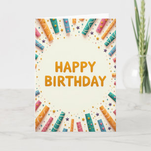 Tarjeta de cumpleaños de arte en papel dulce