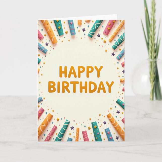 Tarjeta de cumpleaños de arte en papel dulce (Anverso)