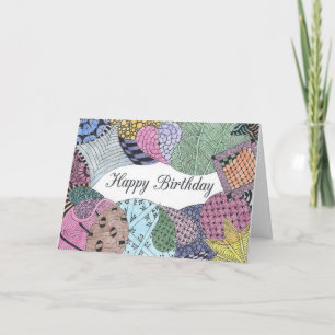 Tarjeta de cumpleaños de arte enredado