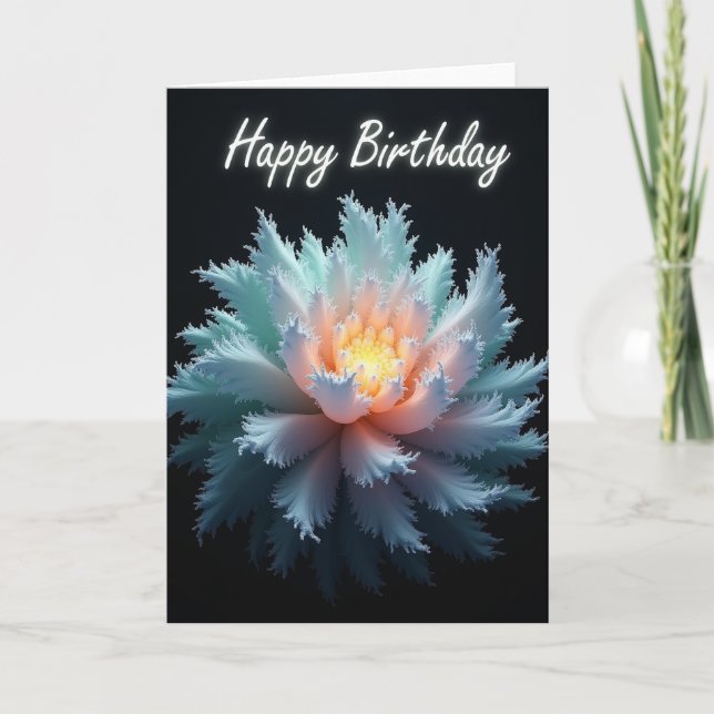 Tarjeta de cumpleaños de arte fractal (Anverso)