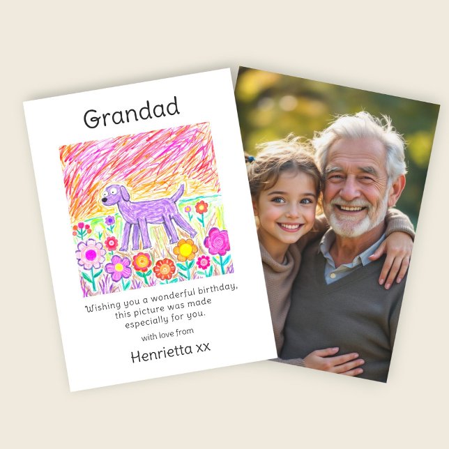 Tarjeta de cumpleaños de arte infantil alegre para (Subido por el creador)