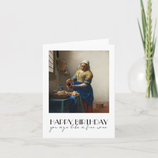 Tarjeta de cumpleaños de arte, Milkmaid de Vermeer