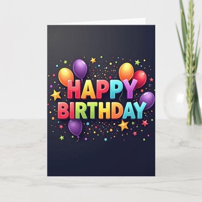 Tarjeta de cumpleaños de arte pop alegre (Anverso)