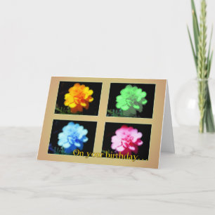 Tarjeta de cumpleaños de arte pop de color arcoiri