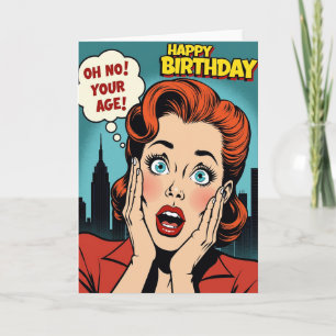Tarjeta de cumpleaños de arte pop de cómic