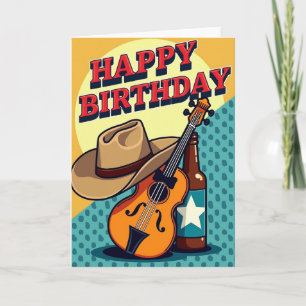 Tarjeta de cumpleaños de arte pop retro