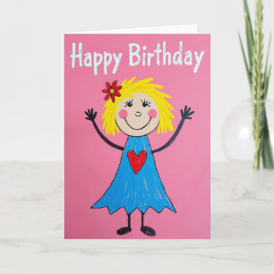 Tarjeta de cumpleaños de arte popular alegre