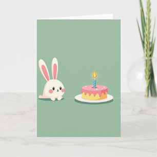 Tarjeta de cumpleaños de arte verde menta