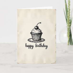 Tarjeta de cumpleaños de arte vintage