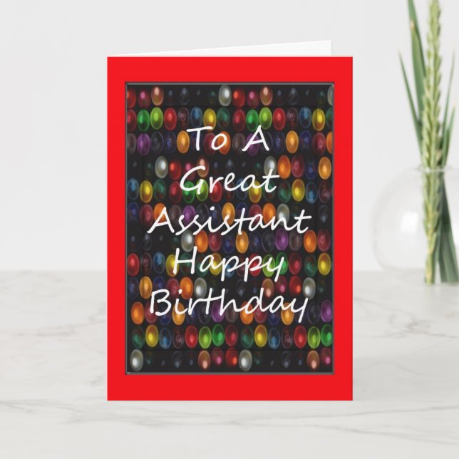 Tarjeta de cumpleaños de asistente del profesor (Anverso)