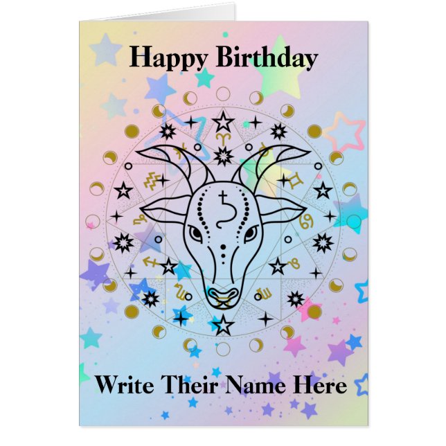 Tarjeta de cumpleaños de astrología Capricorn Dec  (Frente)