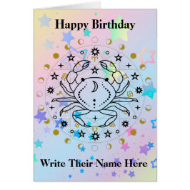 Tarjeta de cumpleaños de astrología contra el cánc