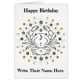 Tarjeta de cumpleaños de astrología contra el cánc