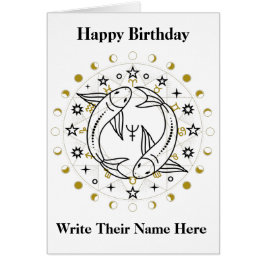 Tarjeta de cumpleaños de Astrología de Pisces, 19 