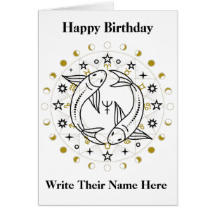 Tarjeta de cumpleaños de Astrología de Pisces, 19