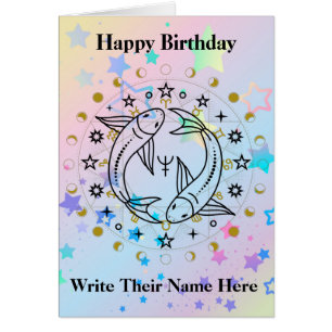Tarjeta de cumpleaños de Astrología de Pisces, 19
