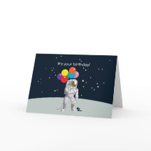 Tarjeta de cumpleaños de astronauta