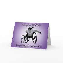 Tarjeta de cumpleaños de atleta con silla de rueda