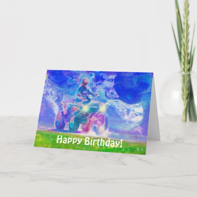 Tarjeta de cumpleaños de ATV All Terrain Vehículo (Anverso)
