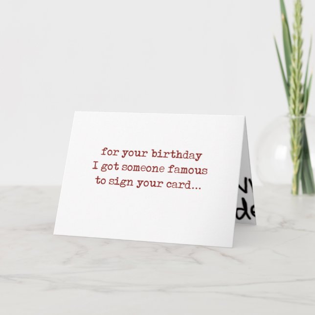 Tarjeta de cumpleaños de Autografo (Anverso)