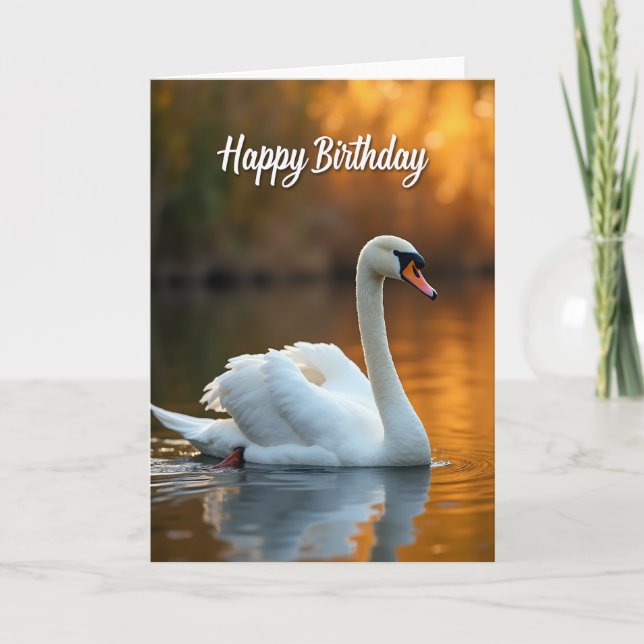 Tarjeta de cumpleaños de ave acuática pacífica (Anverso)