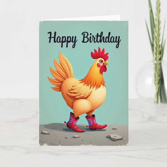 Tarjeta de cumpleaños de ave caprichosa (Anverso)