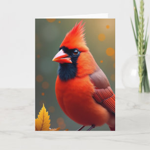 Tarjeta de cumpleaños de ave carmesí
