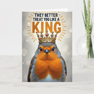 Tarjeta de cumpleaños de ave coronada