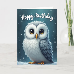 Tarjeta de cumpleaños de ave de peluche
