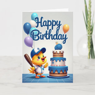 Tarjeta de cumpleaños de ave deportiva