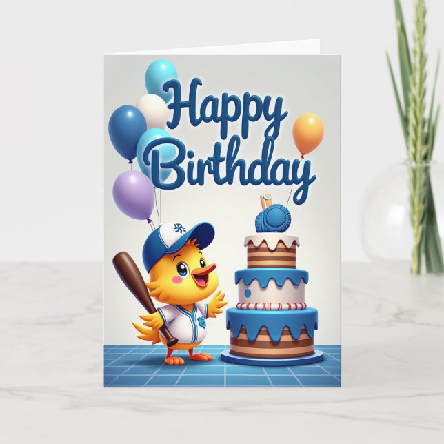 Tarjeta de cumpleaños de ave deportiva (Anverso)