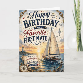 Tarjeta de cumpleaños de aventura a vela para espo