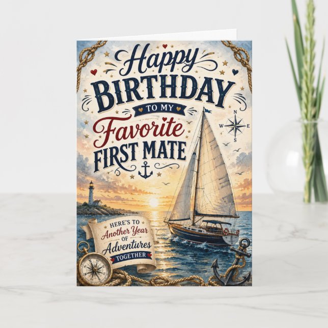 Tarjeta de cumpleaños de aventura a vela para espo (Anverso)