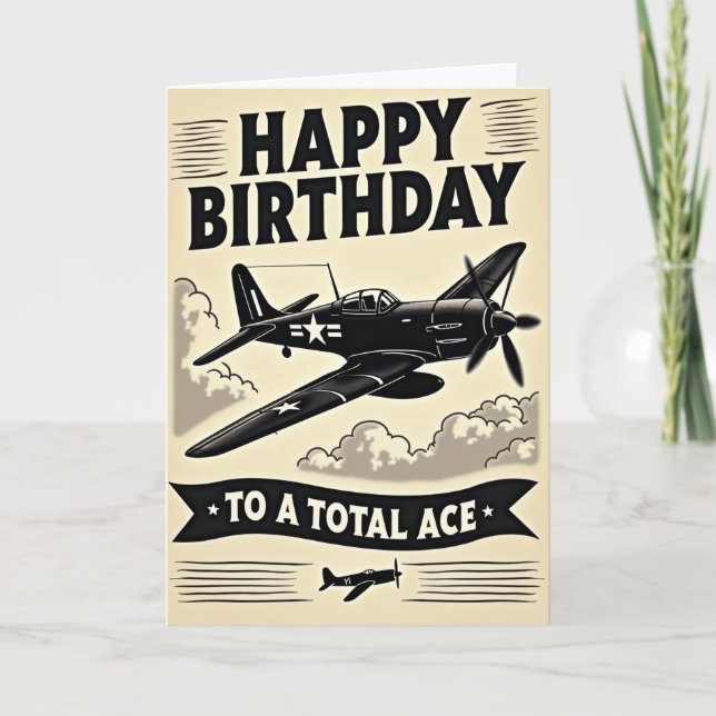 Tarjeta de cumpleaños de aventura en vuelo (Anverso)