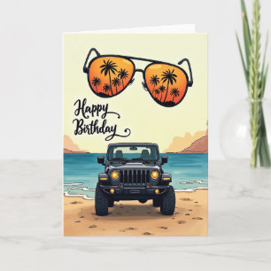 Tarjeta de cumpleaños de aventura festiva