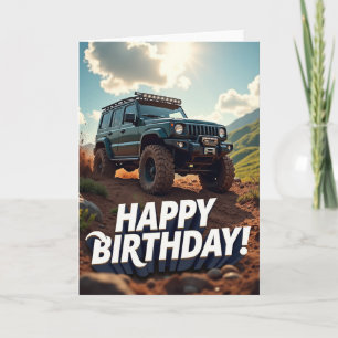 Tarjeta de cumpleaños de aventura todoterreno