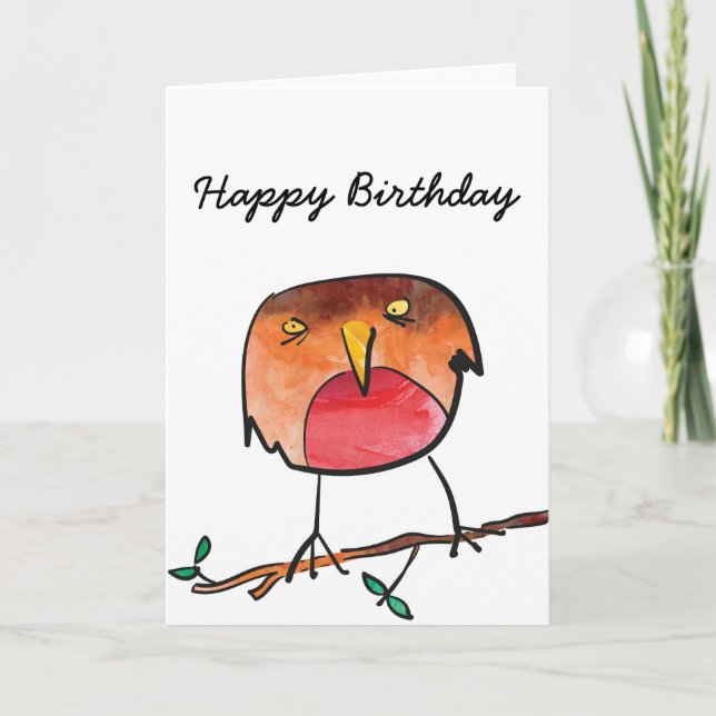 Tarjeta de cumpleaños de aves (Anverso)