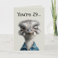 Tarjeta de cumpleaños de avestruz escéptico