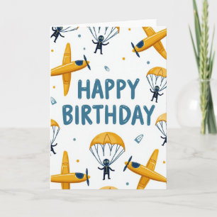Tarjeta de cumpleaños de avión de aventura