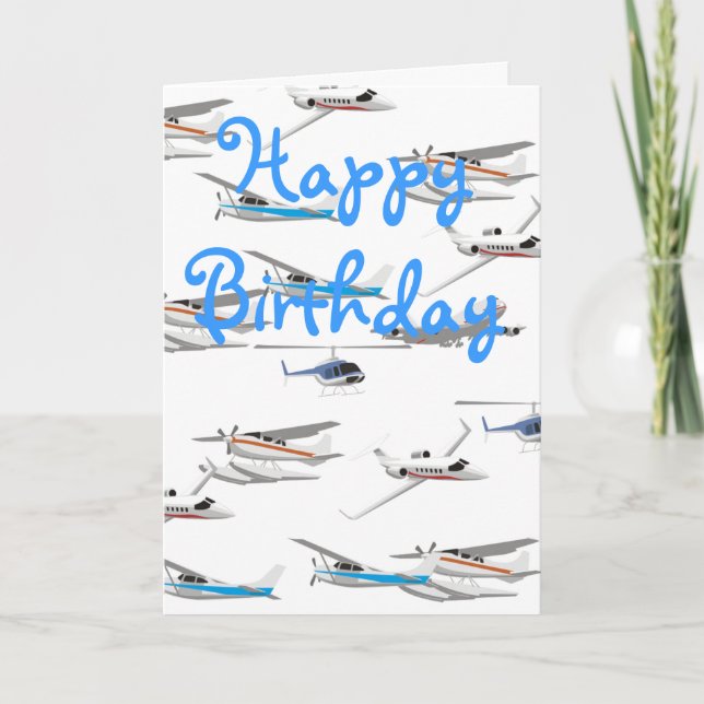 Tarjeta de cumpleaños de aviones (Anverso)