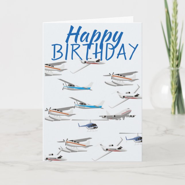 Tarjeta de cumpleaños de aviones (Anverso)