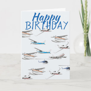 Tarjeta de cumpleaños de aviones
