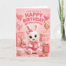 Tarjeta de cumpleaños de Baby Bun Buns para niñas 