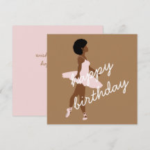 Tarjeta de cumpleaños de bailarina de ballet afrol