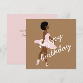 Tarjeta de cumpleaños de bailarina de ballet negro