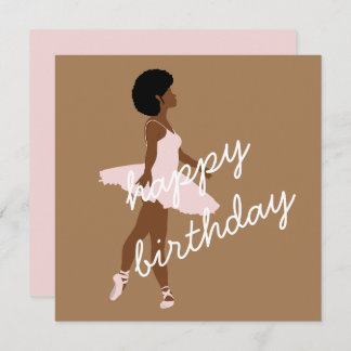 Tarjeta de cumpleaños de bailarina de ballet negro