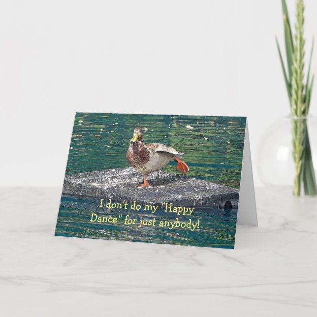 TARJETA DE CUMPLEAÑOS DE BAILE FELIZ (Anverso)
